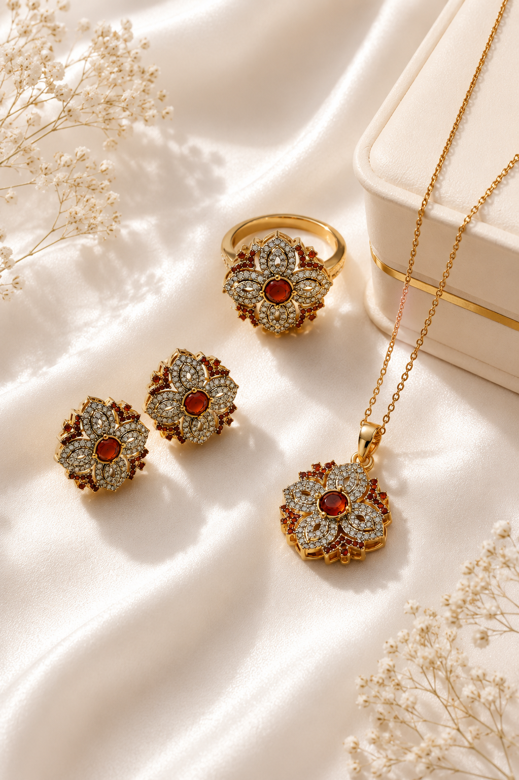 Larkspur Gold-Plated Pakistani Locket Set