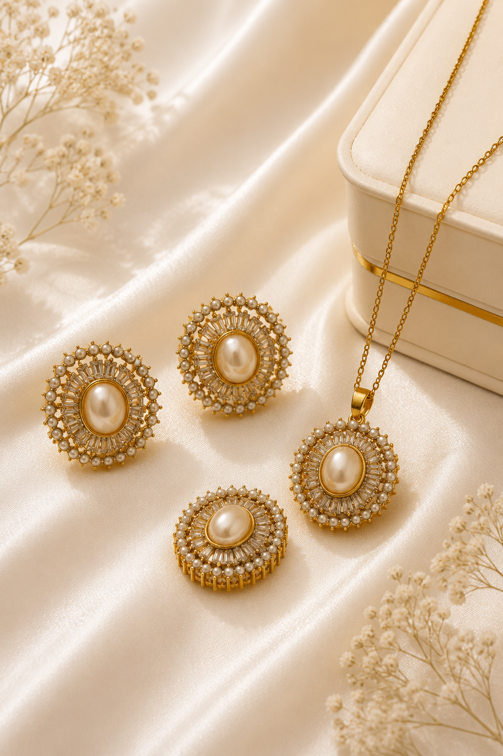 Dahlia Gold-Plated Pakistani Locket Set