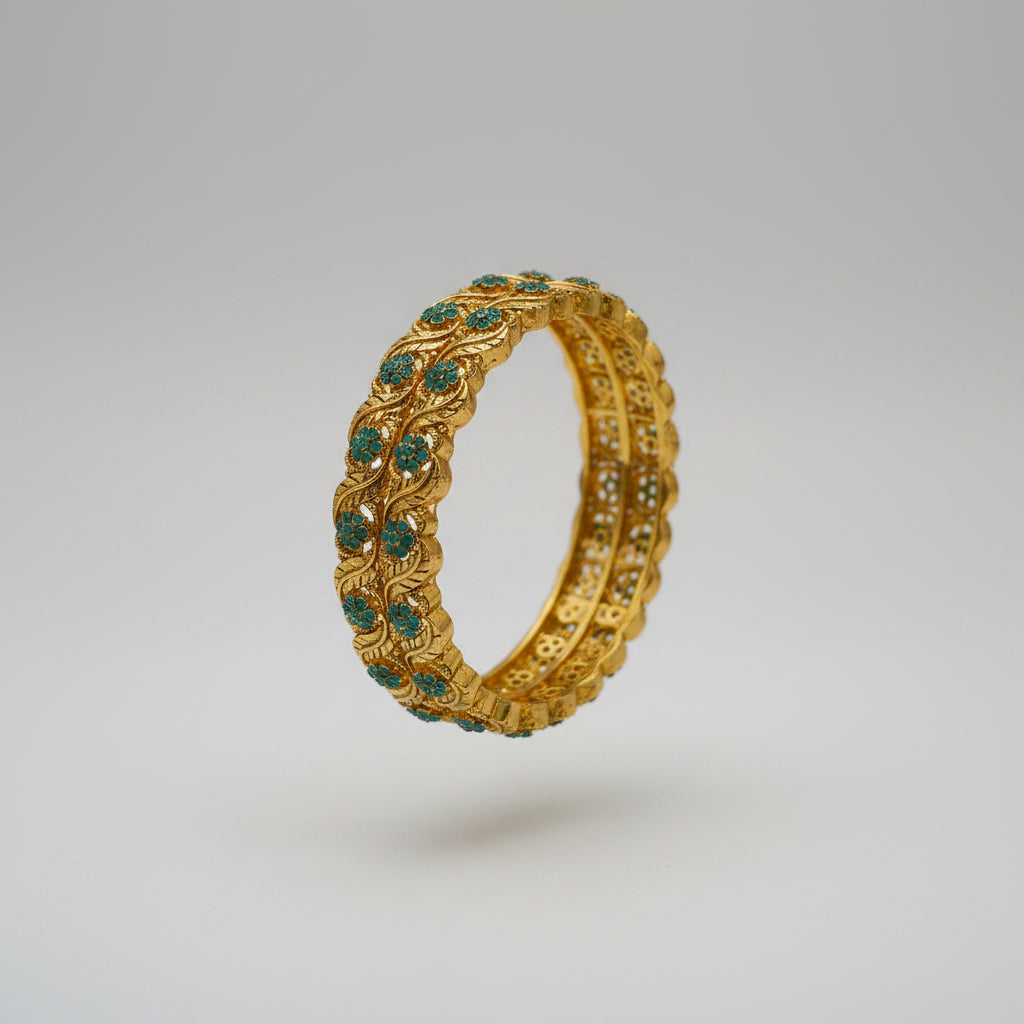 Jasper Pakistani Gold 24K Bangle