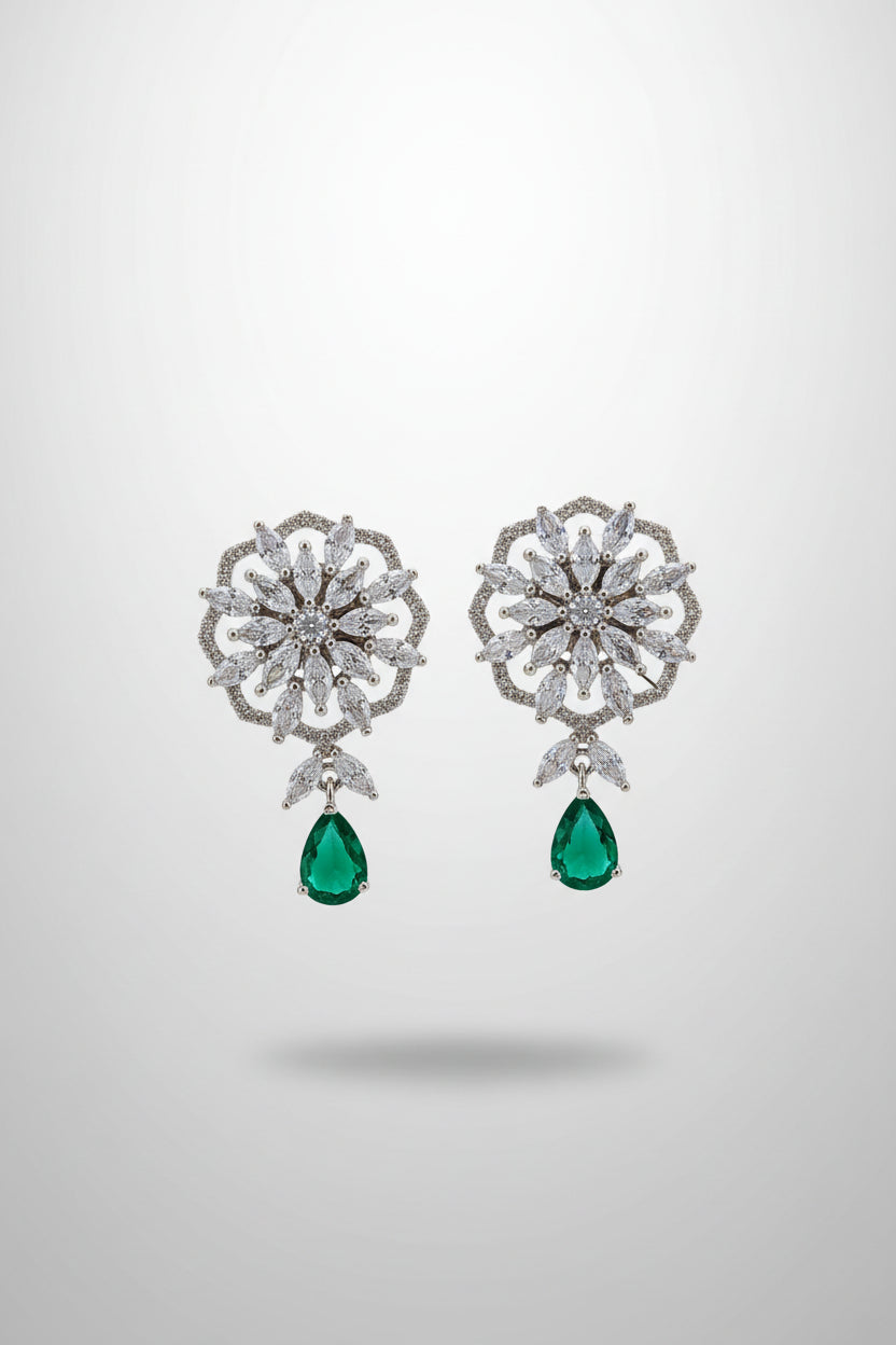 Grace American Diamond Earrings – Green