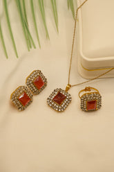 Locket Set Pakistani Gold Plated 24k