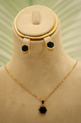Necklace Set – Elegant Golden Black Finish