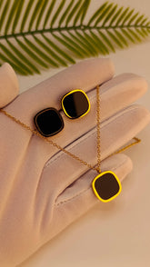 Necklace Set – Elegant Gold Black Finish