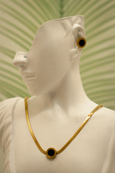 Necklace Set – Elegant Gold Black Finish