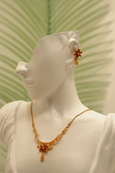Necklace Set – Elegant Gold Red Finish