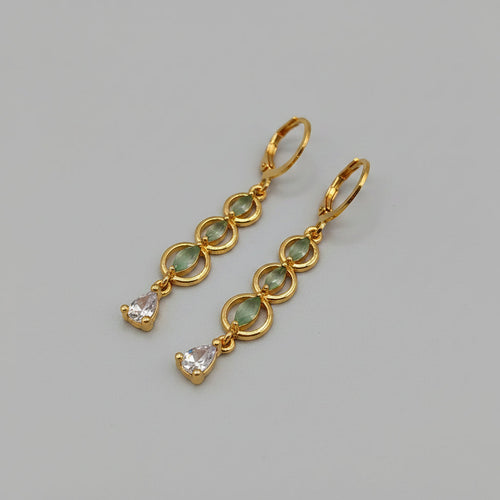 Solene China Gold 24K Earrings – Lime Green