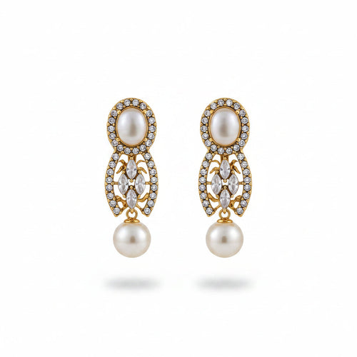 Velvet Pakistani Gold-Plated 24K Earrings – Blue