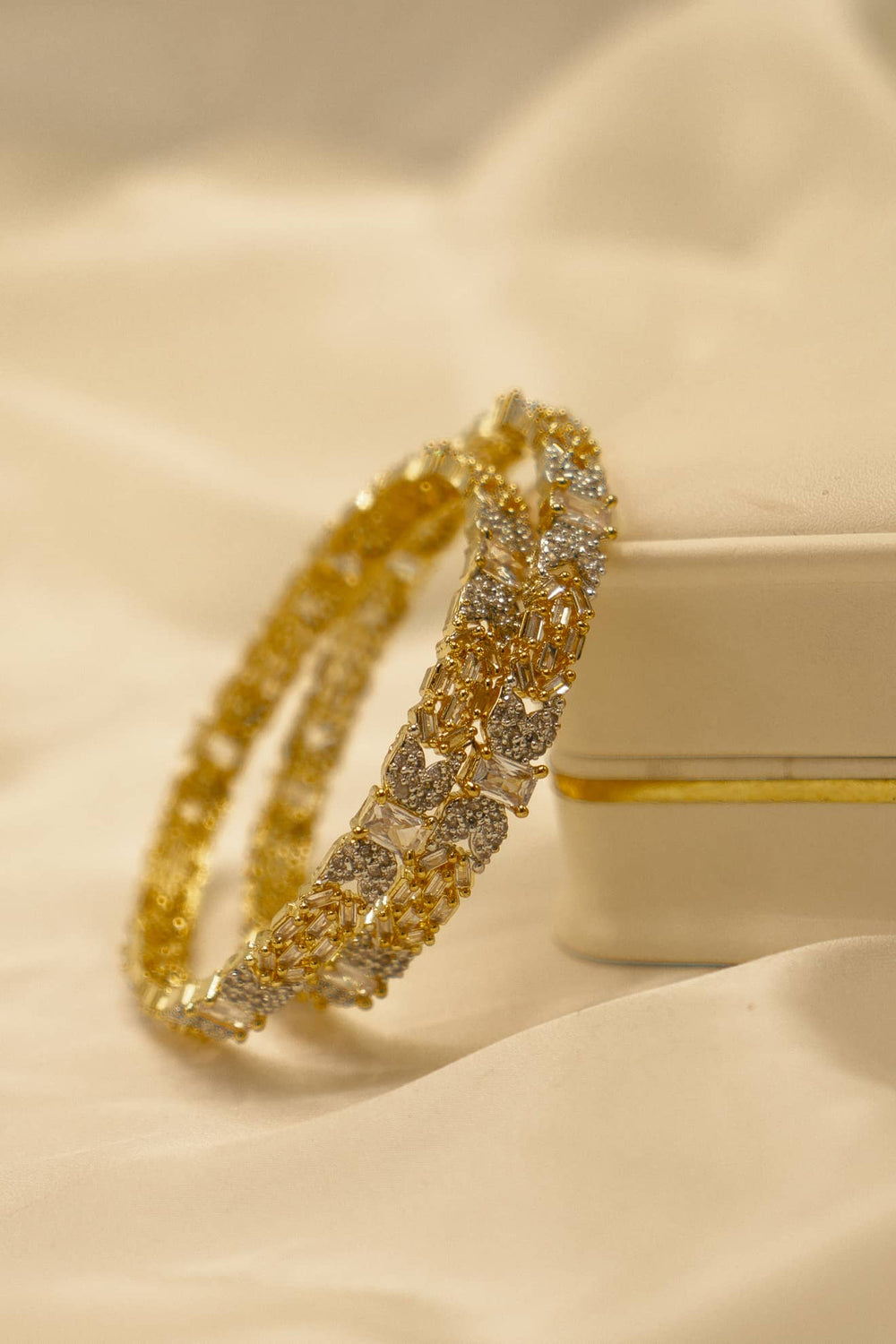 Galena American Diamond Bangle – Silver Pink - Dhai