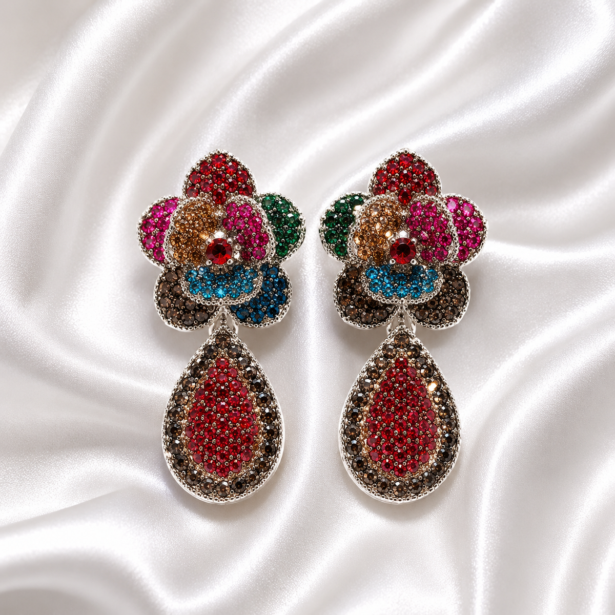 Zephyrine American Diamond Earrings – Pink