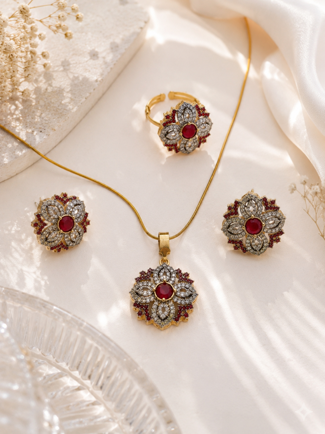 Locket Set Pakistani Gold Plated 24k - LSPGP-0011