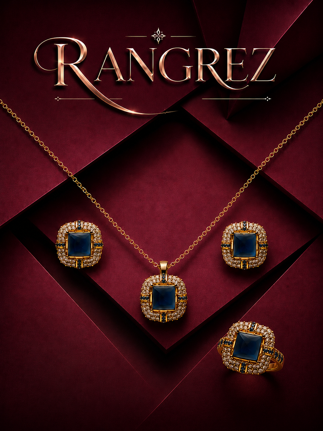 Iris Gold-Plated Pakistani Locket Set