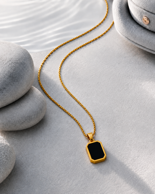Isla Stainless Steel Pendant – Golden Black