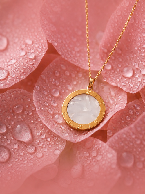 Evangeline Stainless Steel Pendant – Golden White