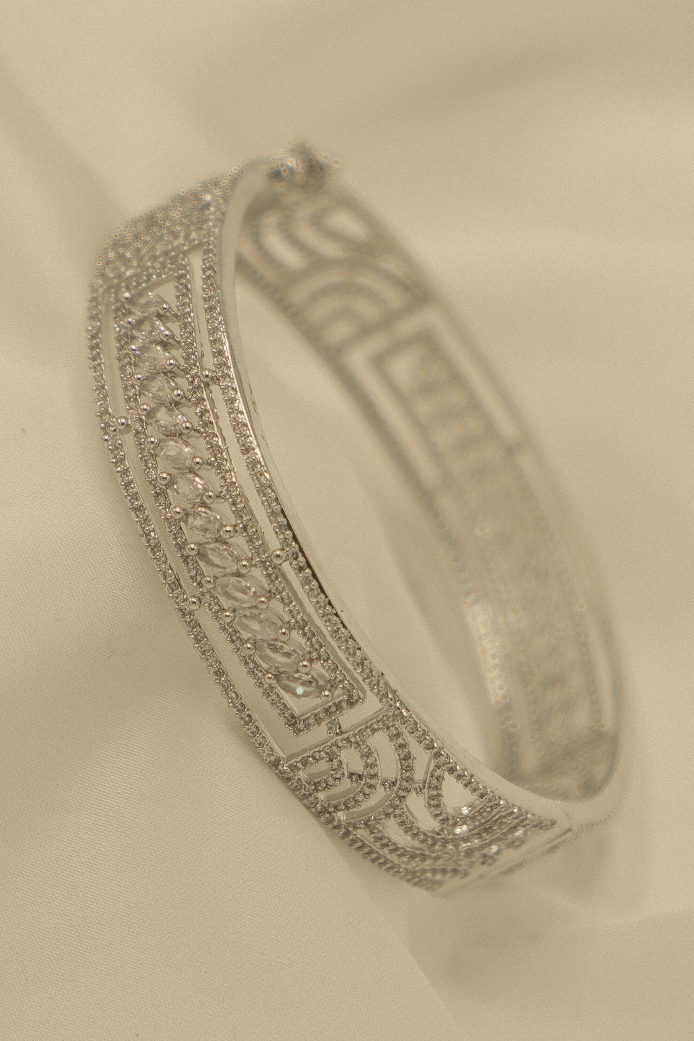 Linnea American Diamond Bangle – Silver Doh