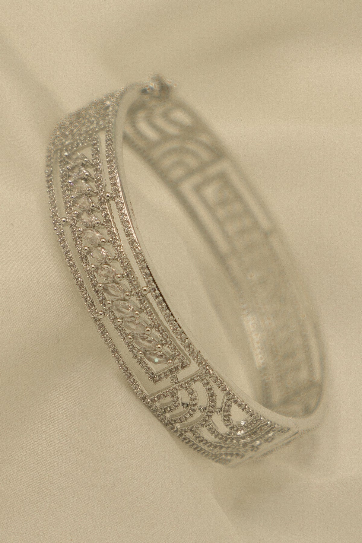 Linnea American Diamond Bangle – Silver Doh