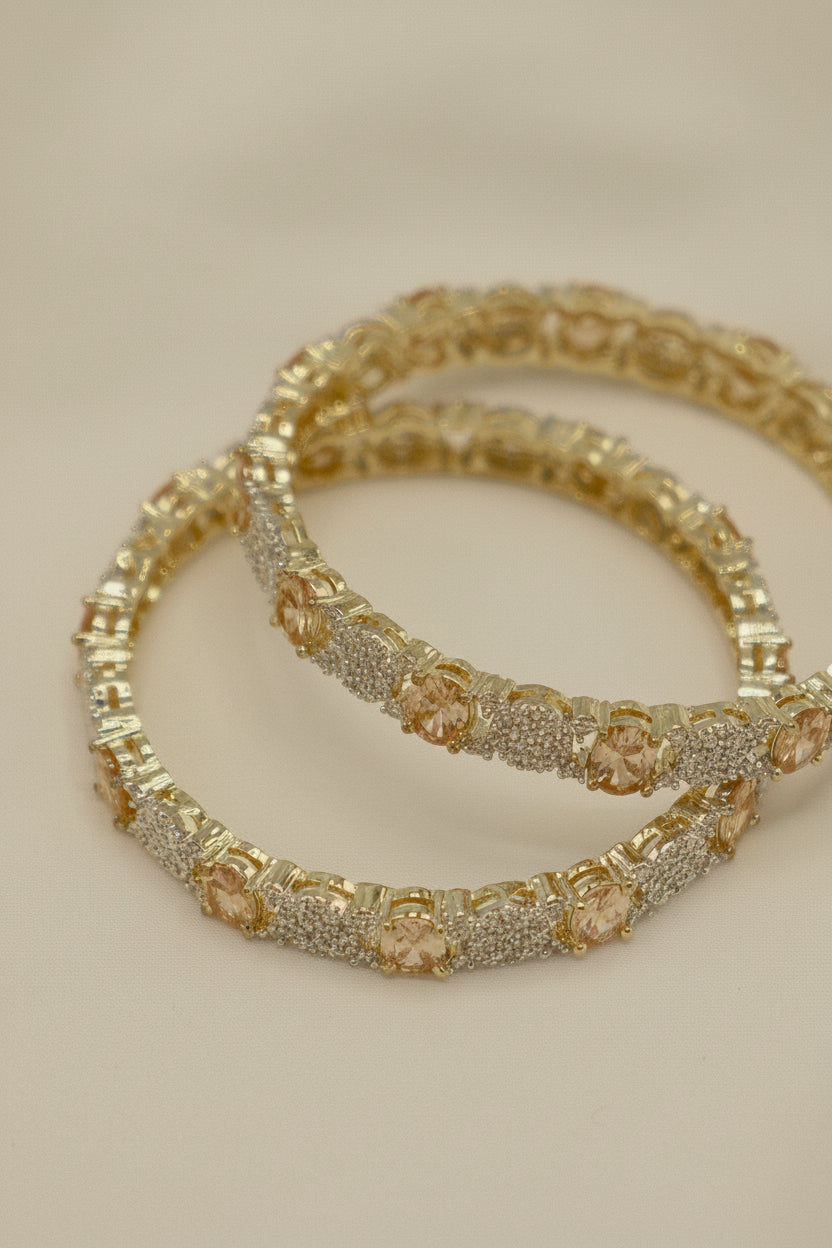 Elysian American Diamond Bangle – Golden Champagne  Sawa Doh