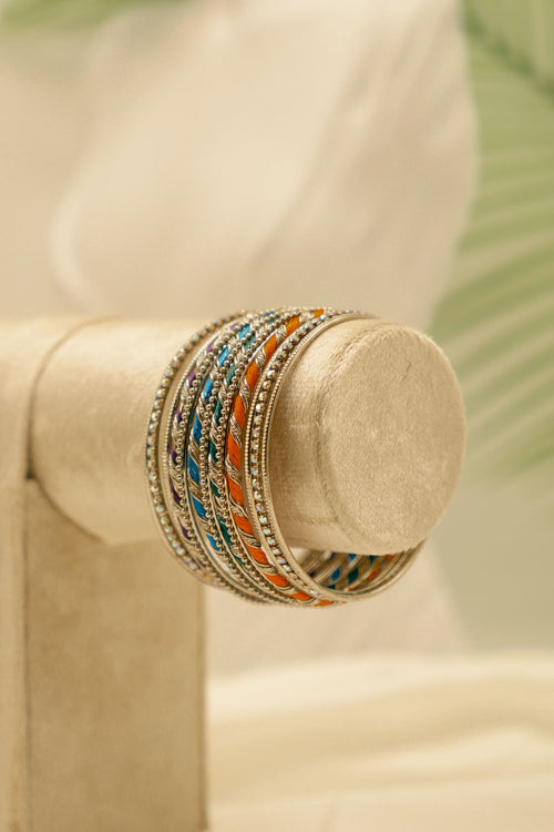 Katarina Indian Chori Bangles – Silver Mutli - Sawah Doh