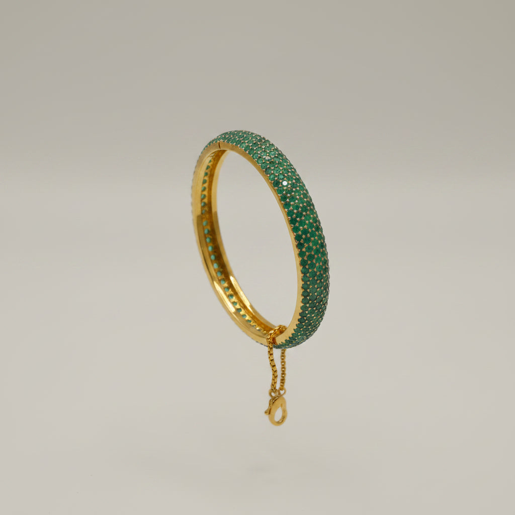 Bloom Pakistani Gold 24K Bangle - Green