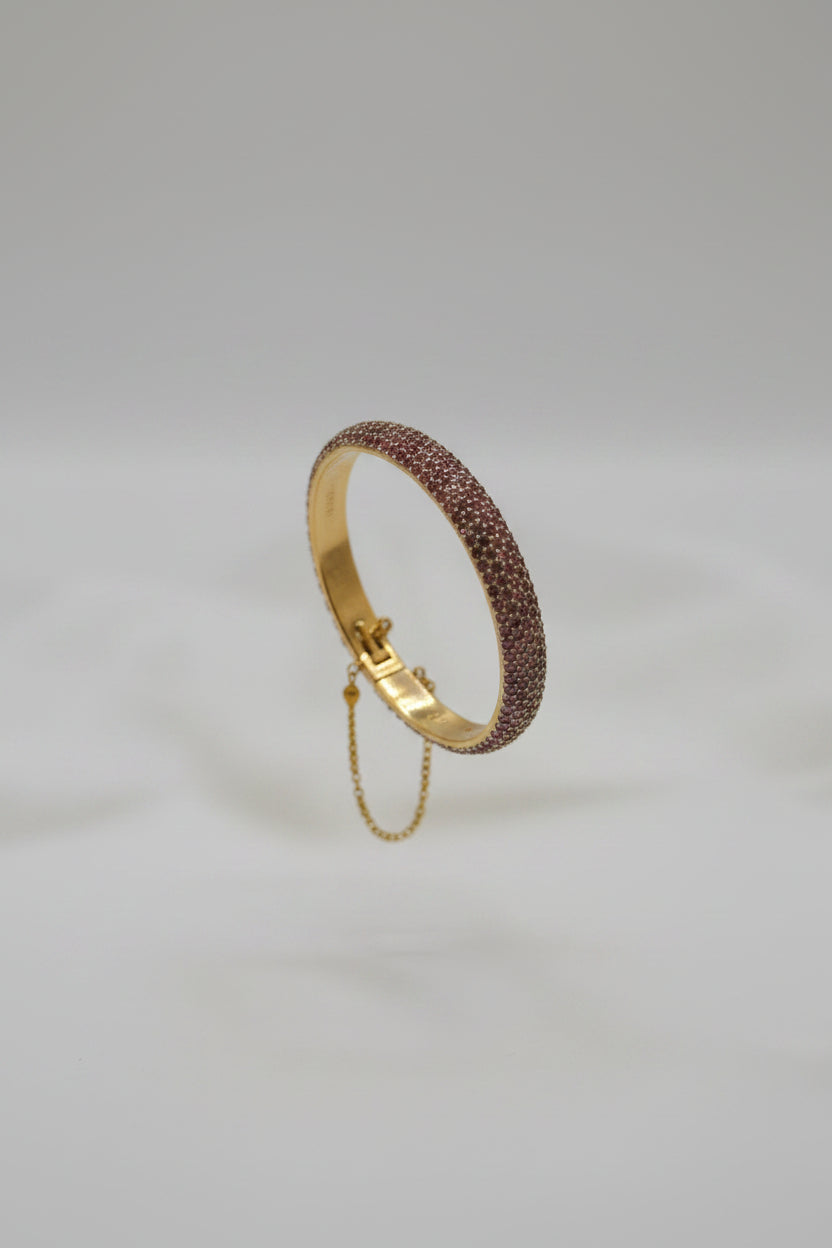 Bloom Pakistani Gold 24K Bangle - Red