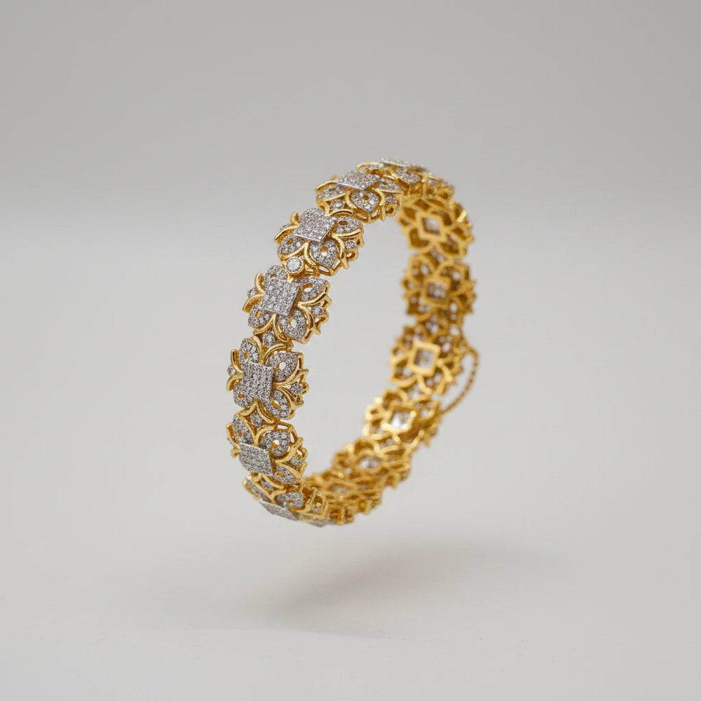 Farrah Pakistani Gold 24K Bangle – White