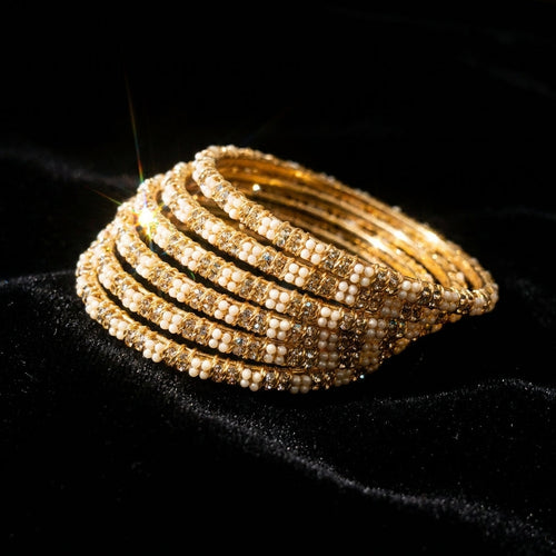 Clover Indian Chori Bangles – Golden - Sawa Doh