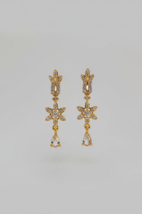 Jubilee American Diamond Earrings – Golden White