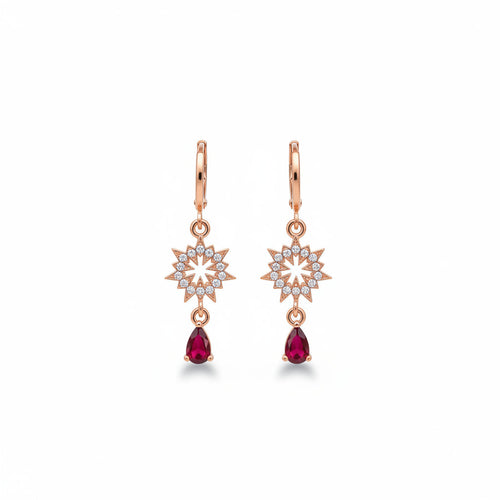 Dusk China Gold 24K Earrings – Red