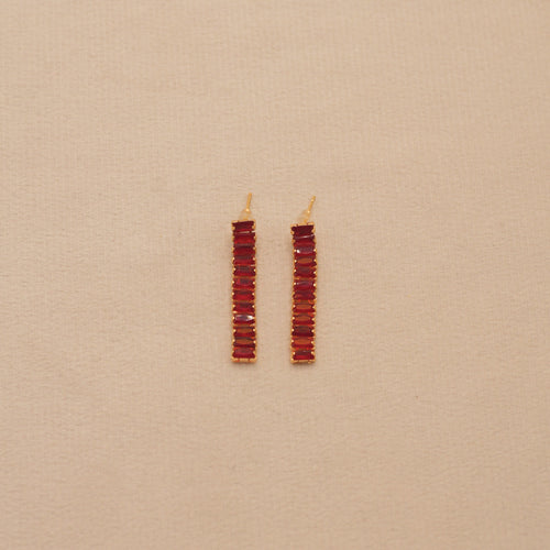 Quill China Gold 24K Earrings – White