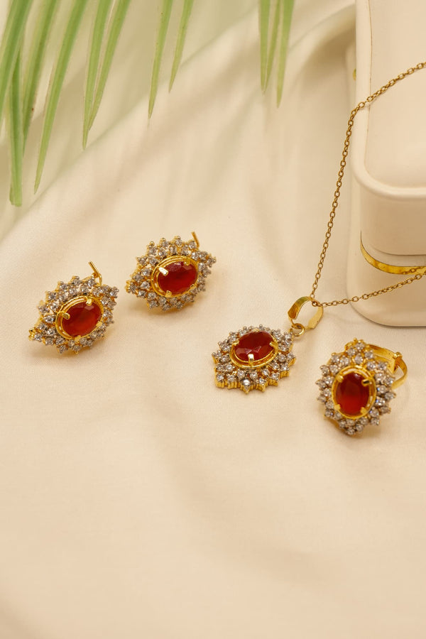 Locket Set Pakistani Gold Plated 24k