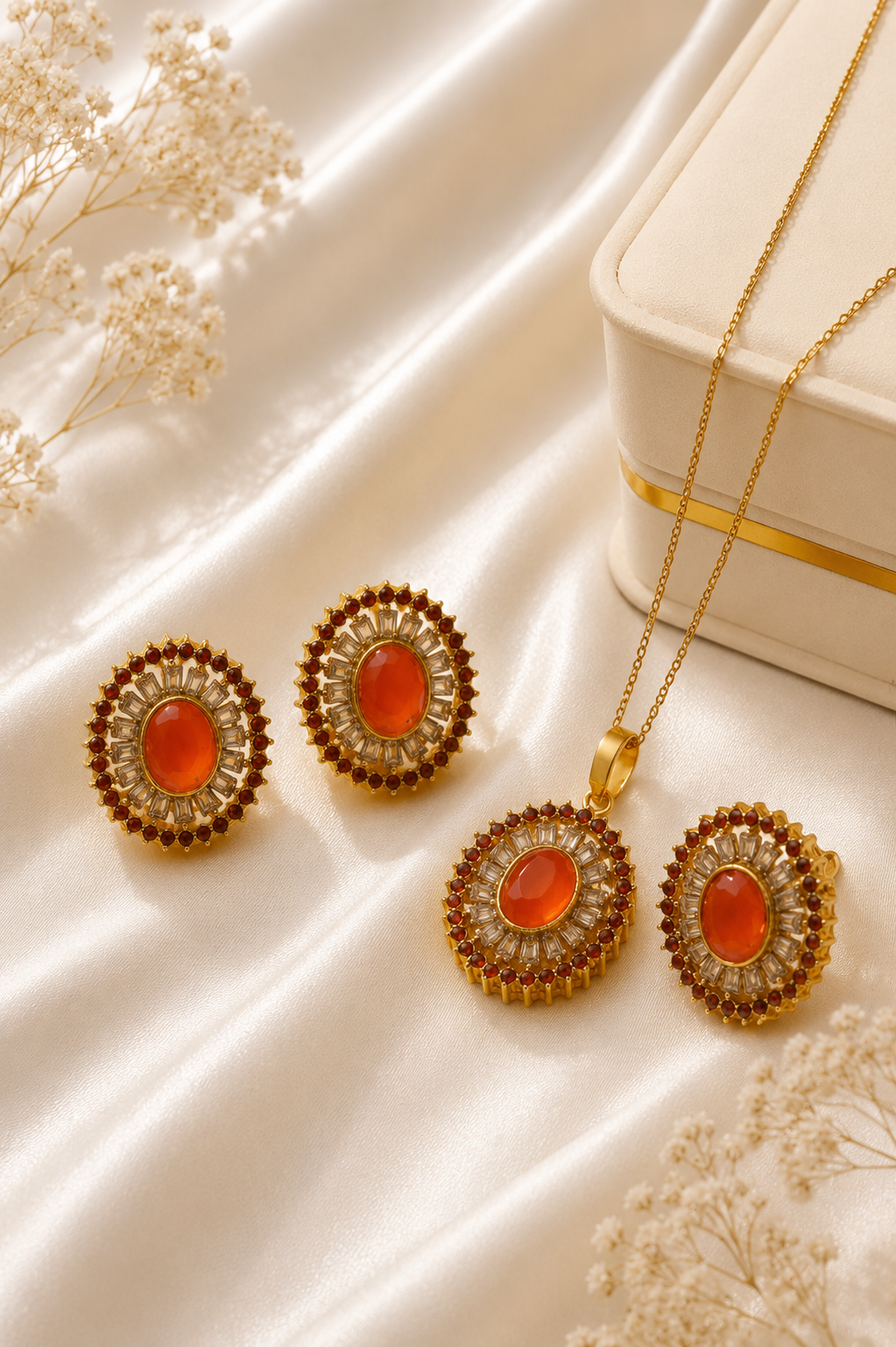 Amoret Gold-Plated Pakistani Locket Set