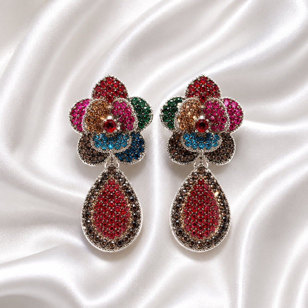 Zephyrine American Diamond Earrings – Pink