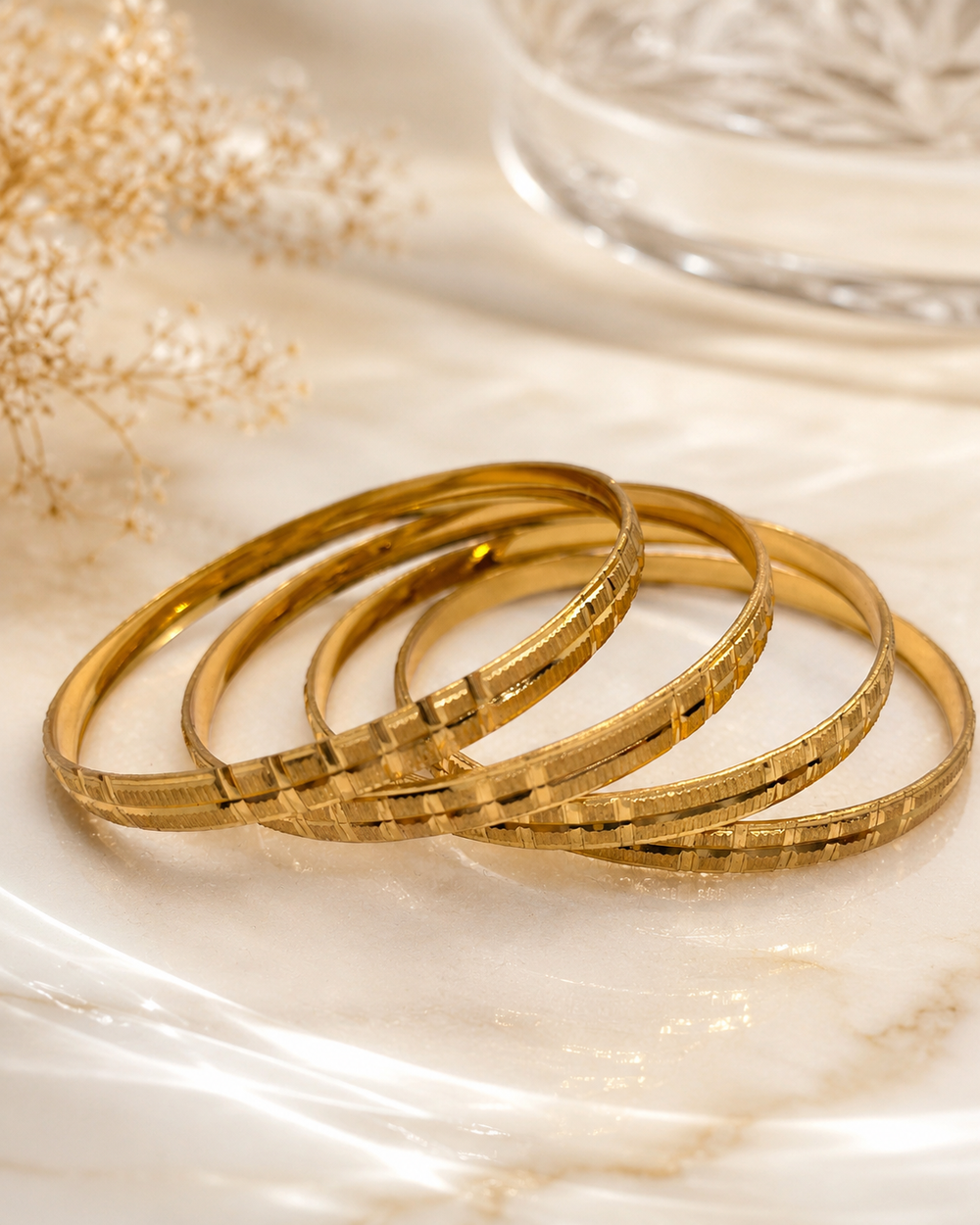Rosalind Indian Chori Bangles – Golden / DHAI