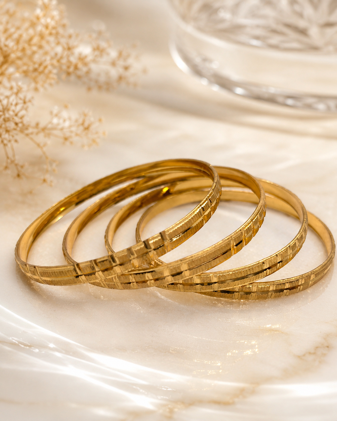Rosalind Indian Chori Bangles – Golden / DHAI