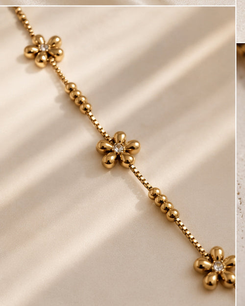 Wisteria Stainless Steel Bracelet – Golden White / Standard