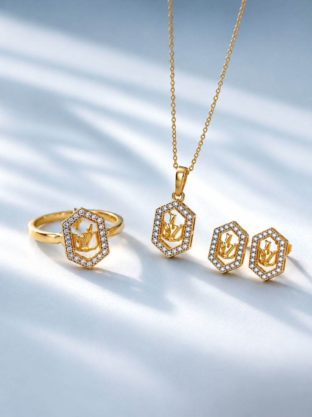 Yesenia Gold-Plated Pakistani Locket Set